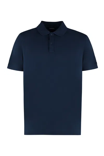 Shop Paul&amp;shark Short Sleeve Cotton Polo Shirt In Blue