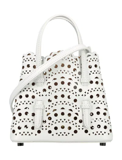 Shop Alaïa Mina 16 Bag In Optic White