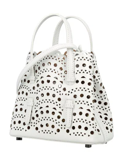 Shop Alaïa Mina 16 Bag In Optic White