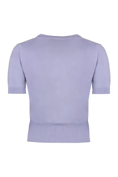 Shop Vivienne Westwood Bea Short Sleeve Sweater In Lilac