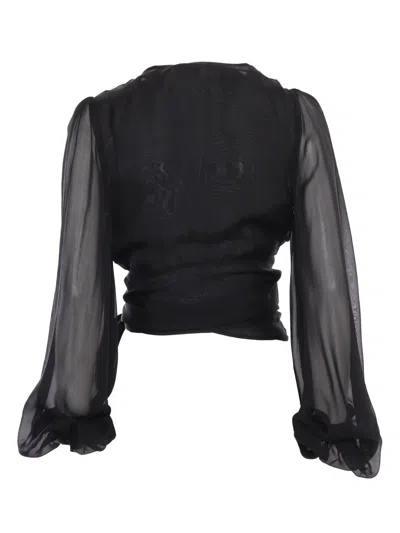 Shop Elisabetta Franchi Black Silk Shirt