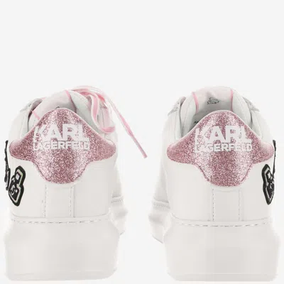 Shop Karl Lagerfeld Leather Sneaker K/ikonik In White