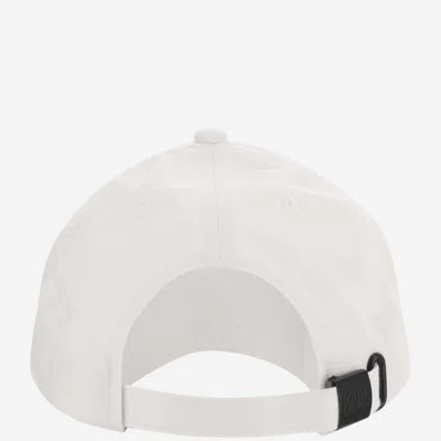 Shop Karl Lagerfeld Cotton Blend Baseball Cap With Logo In White