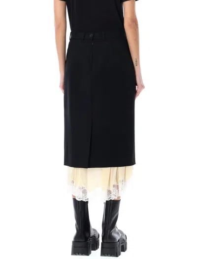 Shop Balenciaga Lingerie Tailored Skirt In Black / Cream