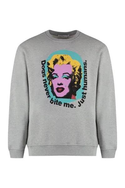 Shop Comme Des Garçons Andy Warhol Print Cotton Sweatshirt In Grey