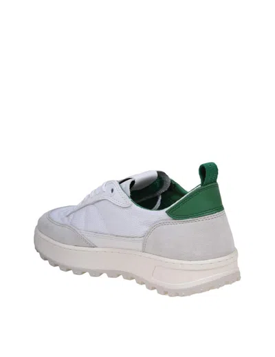 Shop Date D.a.t.e. Suede And Nylon Sneakers In White/green