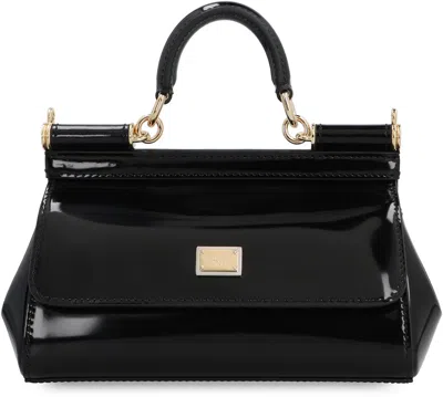 Shop Dolce & Gabbana Sicily Small Leather Handbag In Black