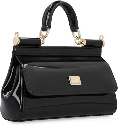 Shop Dolce & Gabbana Sicily Small Leather Handbag In Black