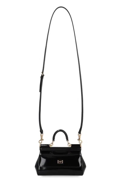 Shop Dolce & Gabbana Sicily Small Leather Handbag In Black