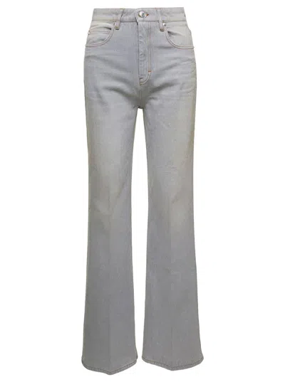 Shop Ami Alexandre Mattiussi Grey Five-pocket Bootcut Jeans In Cotton Denim Woman