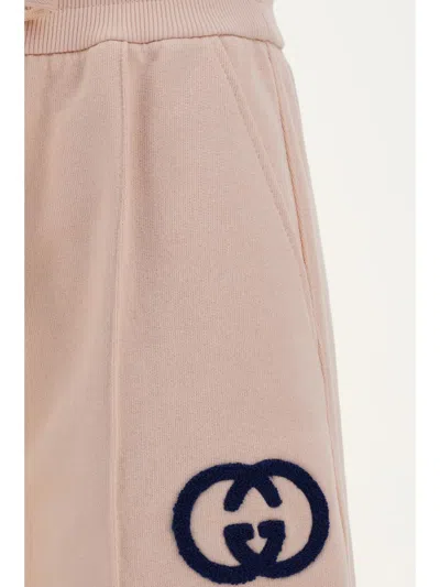 Shop Gucci Pants In Soft Pink/mix