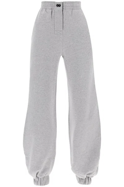 Shop Attico The  Melange Cotton Sweatpants In Grey