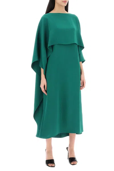 Shop Valentino Garavani Cady Couture Cape Dress In In Green