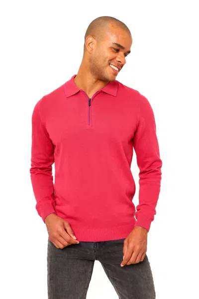 Shop Vellapais Villena Quarter Zip Polo Shirt In Red