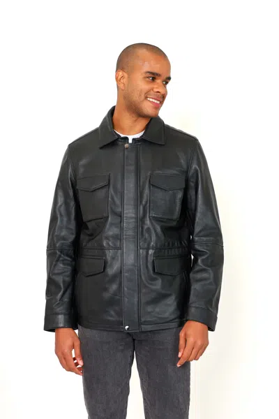 Shop Vellapais Rion Leather Jacket In Black