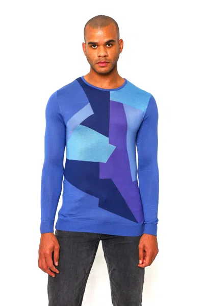 Shop Vellapais Tortola Crew Neck Sweater In Blue
