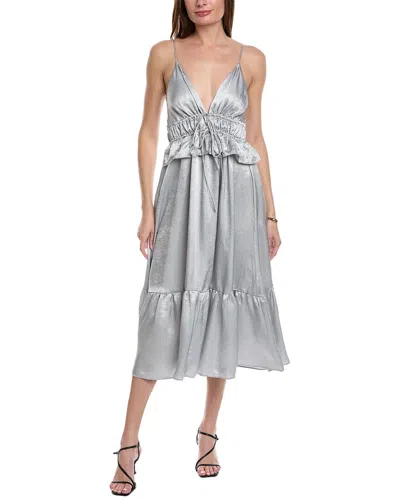 Shop Solid & Striped The Elissa Midi Dress In Silver