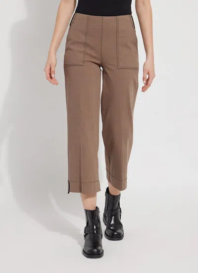 Lyssé Frances Wide Leg Crop Pant In Cold Chestnut In Multi
