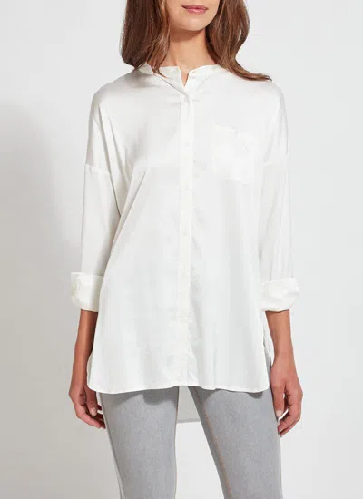 Shop Lyssé The Eco Satin Shirt In White