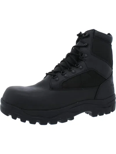 Shop Fin & Feather Mens Leather Lace Up Hiking Boots In Black