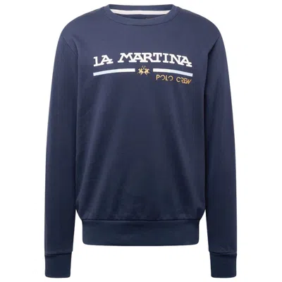Shop La Martina Cotton Men's Sweater In Blue