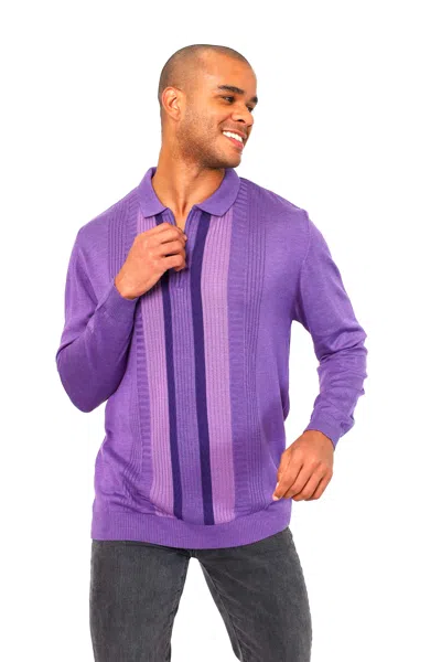 Shop Vellapais Carballo Quarter Zip Polo Shirt In Purple