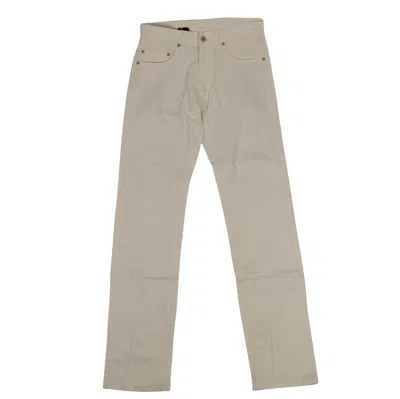Shop Vlone Zipper Jeans White In Beige