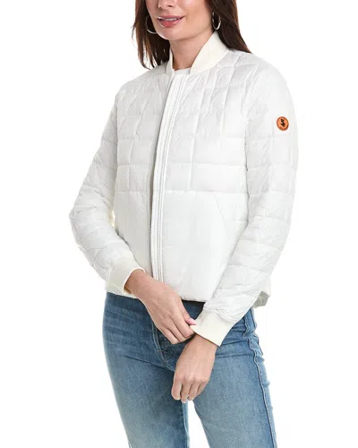 Shop Save The Duck Ede Short Quilt Jacket In White