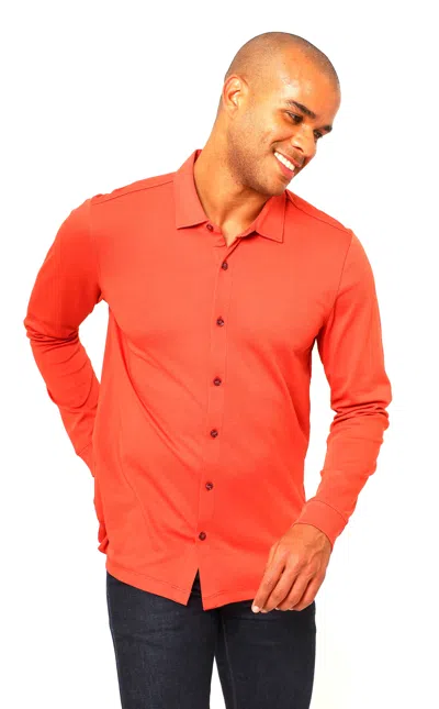 Shop Vellapais Lucena Long Sleeve Shirt In Orange