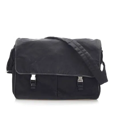 Shop Prada Tessuto Crossbody Messenger Bag () In Black