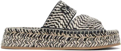Shop Chloé Black & Beige Mila Sandals In 905 Black - White 1
