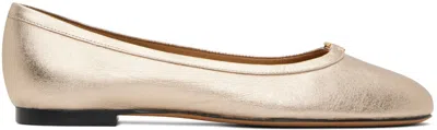 Shop Chloé Gold Marcie Ballerina Flats In 20q Frosted Almond