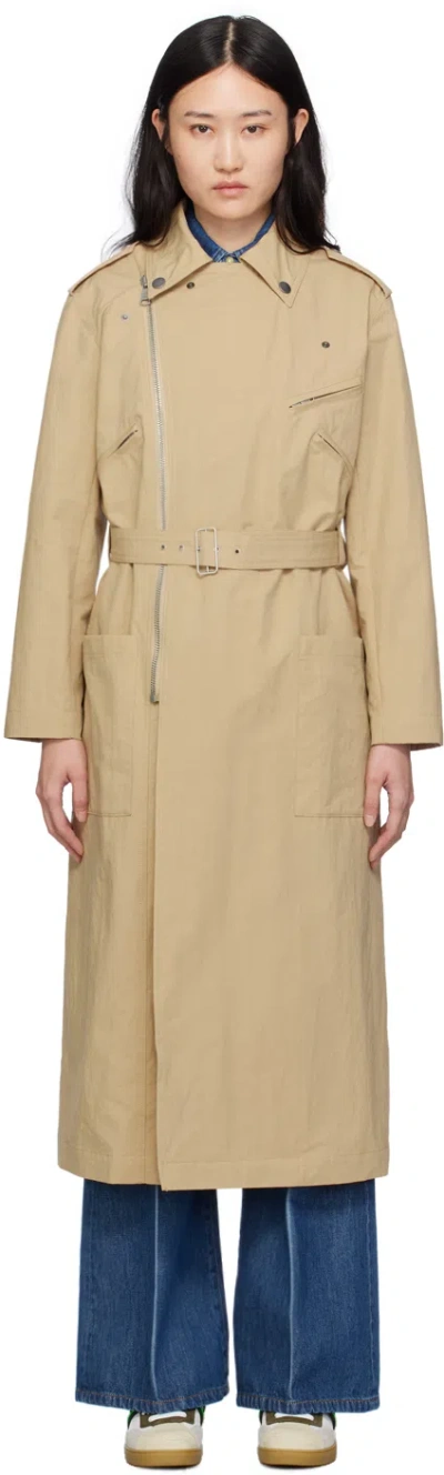 Shop Apc Beige Natacha Ramsay-levi Edition Madame Recamier Trench Coat In Baa Beige