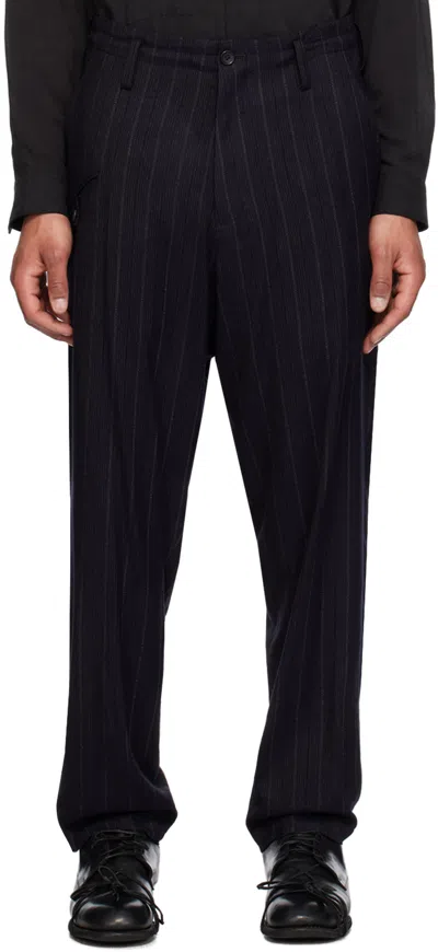 Shop Yohji Yamamoto Black Stripe Trousers In 1 Black