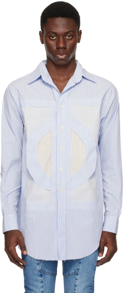 Shop Edward Cuming Blue Cutout Shirt In Multi