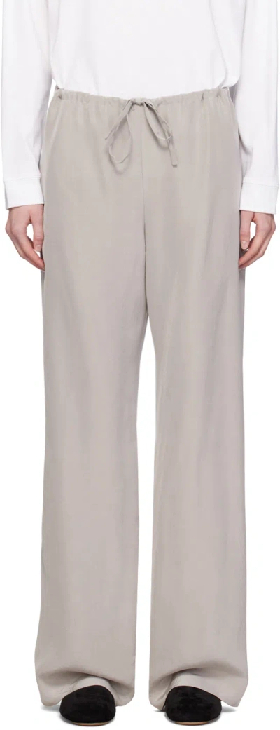 Shop The Row Gray Jugi Trousers In Snow