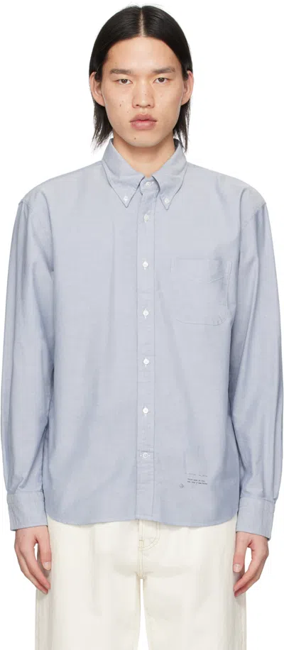Shop Gant 240 Mulberry Street Blue Printed Shirt In 473-blue Water