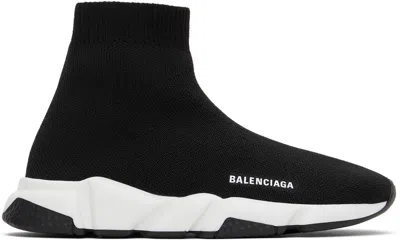 Shop Balenciaga Kids Black Speed Sneakers In Black/white/black