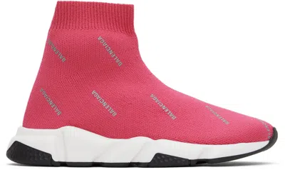 Shop Balenciaga Kids Pink Speed Sneakers In Pink Ref/whi/bla