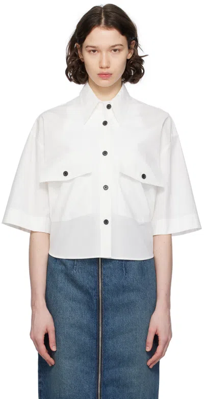 Shop Khaite Off-white Flap Pocket Shirt In 100 White