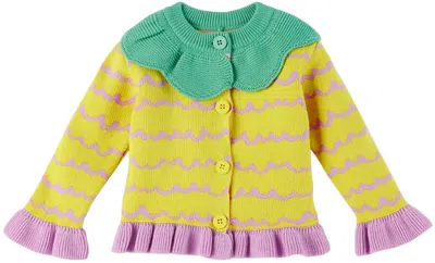 Shop Stella Mccartney Baby Multicolor Ruffles Cardigan In 999 Yellow Mult