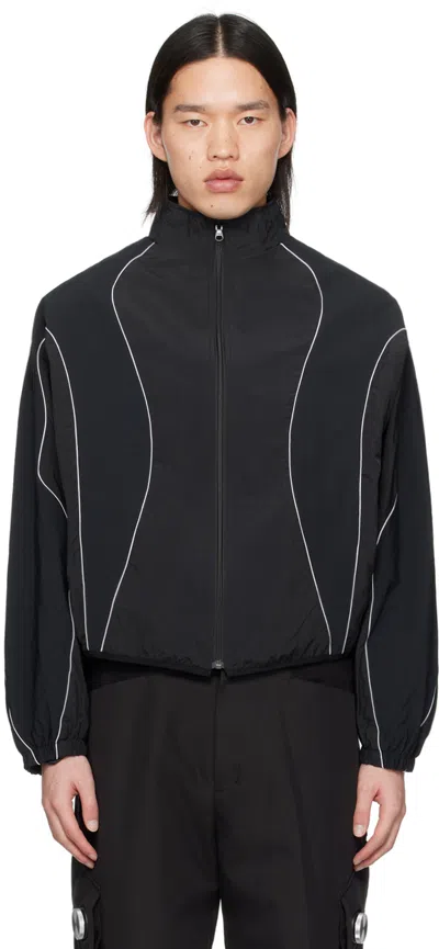 Shop Cmmawear Black & Navy Piping Reversible Jacket