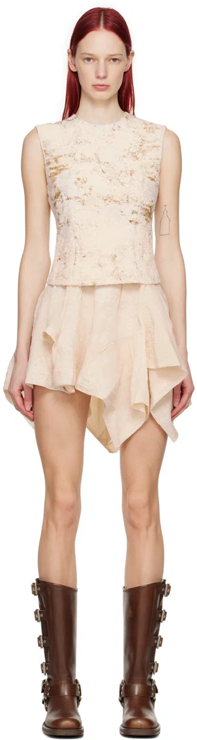 Shop Acne Studios Off-white & Beige Layered Minidress In Ae9 Ecru Beige