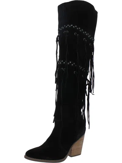 Shop Dingo Witchy Woman Womens Suede Grommet Over-the-knee Boots In Black
