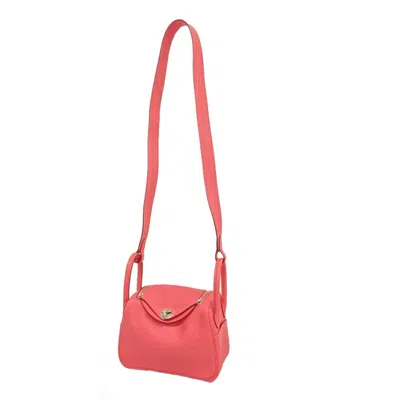 Shop Hermes Lindy Leather Shoulder Bag () In Pink