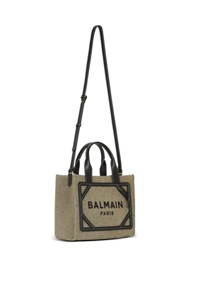 Shop Balmain Bags In Kaki/noir