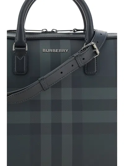 Shop Burberry Shoulder Bags In Charcoal