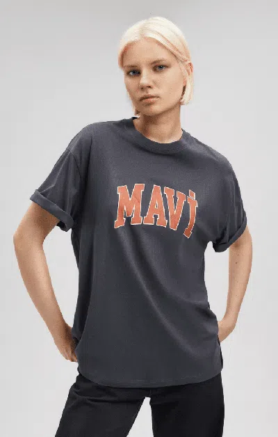 Shop Mavi Logo T-shirt In Phantom In Grey