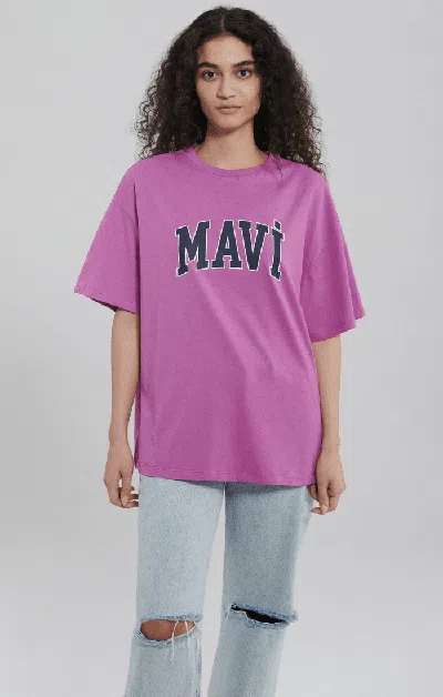 Shop Mavi Logo T-shirt In Bodacious In Red