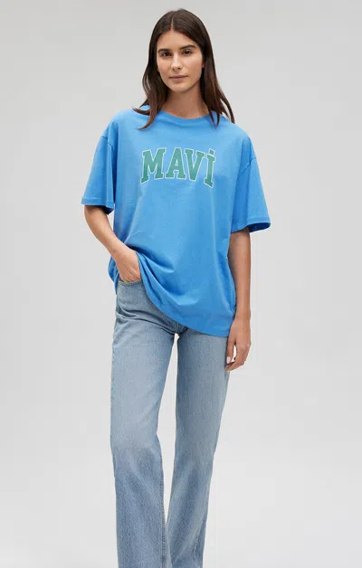 Shop Mavi Logo T-shirt In Marina In Medium Blue